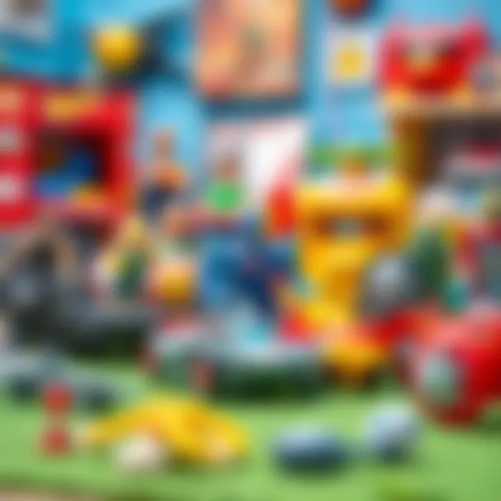 Exploring a Variety of Action Toys Diverse selection of action toys laid out for children