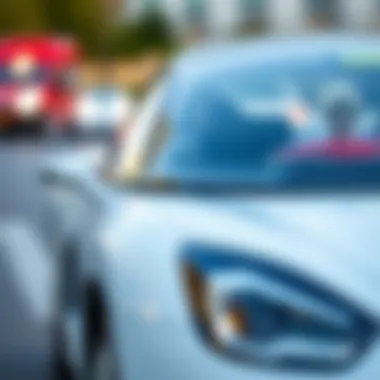 Close-up of safety features on an electric car for kids