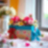 A beautifully arranged gift box for mothers with flowers and personal touches