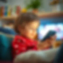 Child using a smartphone safely