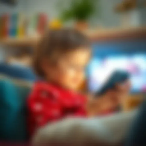 Safe Smartphone Usage for Children Child using a smartphone safely