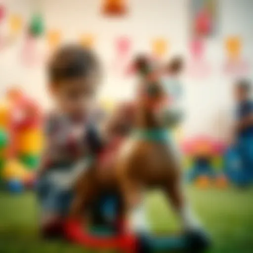 Child interacting with a toy horse, enhancing cognitive skills