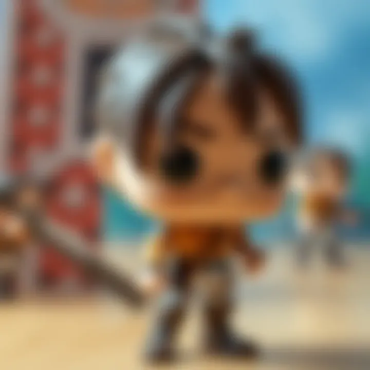 Close-up of a limited edition Attack on Titan Funko Pop figure showcasing intricate design