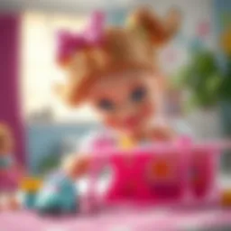 Child exploring imaginative play with Barbie Chelsea