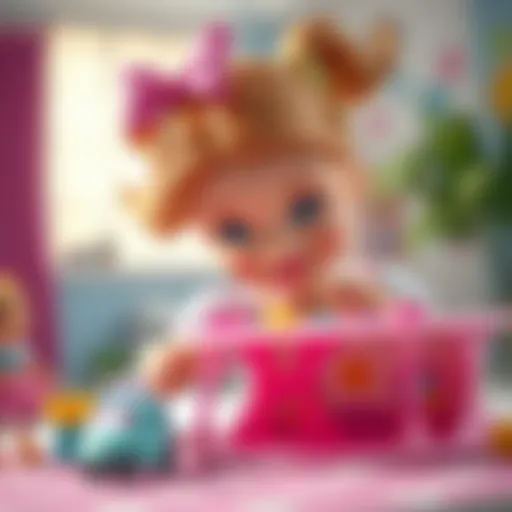 Child exploring imaginative play with Barbie Chelsea