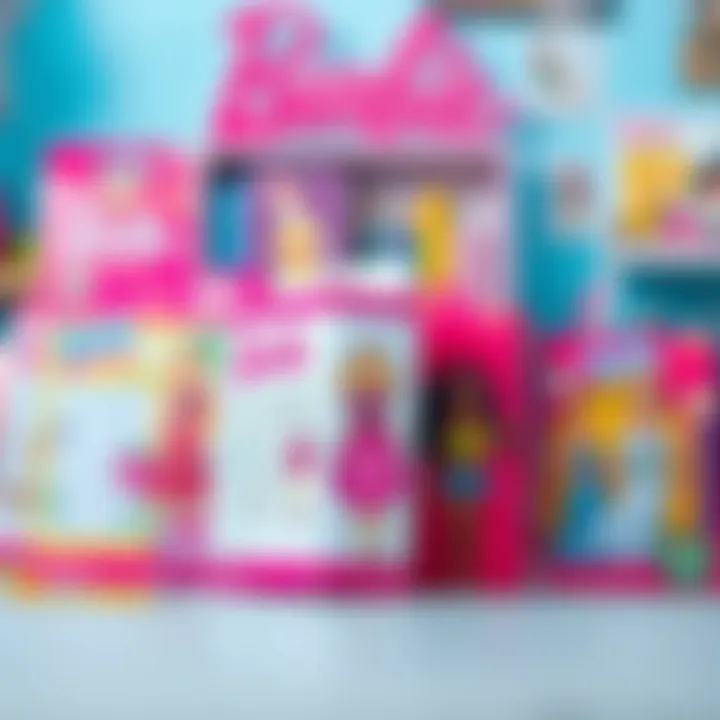 Different age-appropriate Barbie coloring sets displayed