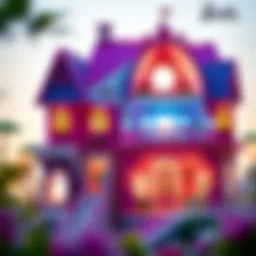 A captivating view of the Barbie Dreamhouse showcasing its vibrant design and intricate details