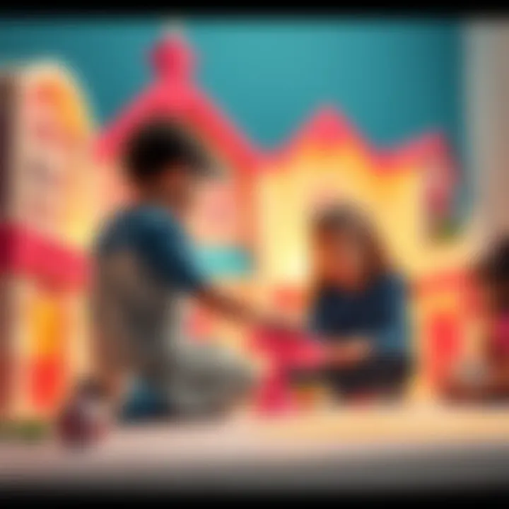 Children engaging in imaginative play with the Barbie Dreamhouse, highlighting social interaction and creativity