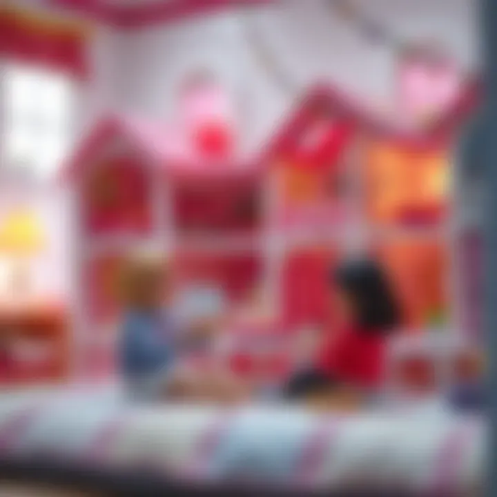 Illustration depicting the psychological benefits of play with the Barbie Dreamhouse for child development