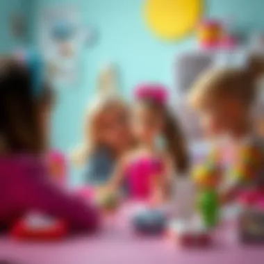 Imagination Unleashed: Playtime with Barbie Children engaging in imaginative play with Barbie dolls