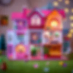 Colorful Barbie house design with various rooms