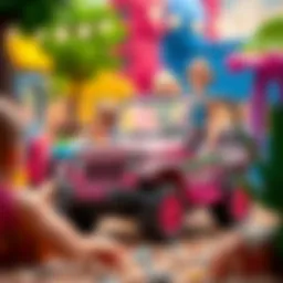 Barbie Jeep in a colorful play environment