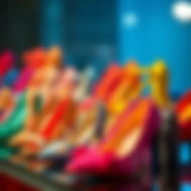 A vibrant display of various Barbie shoes showcasing their unique designs and colors.