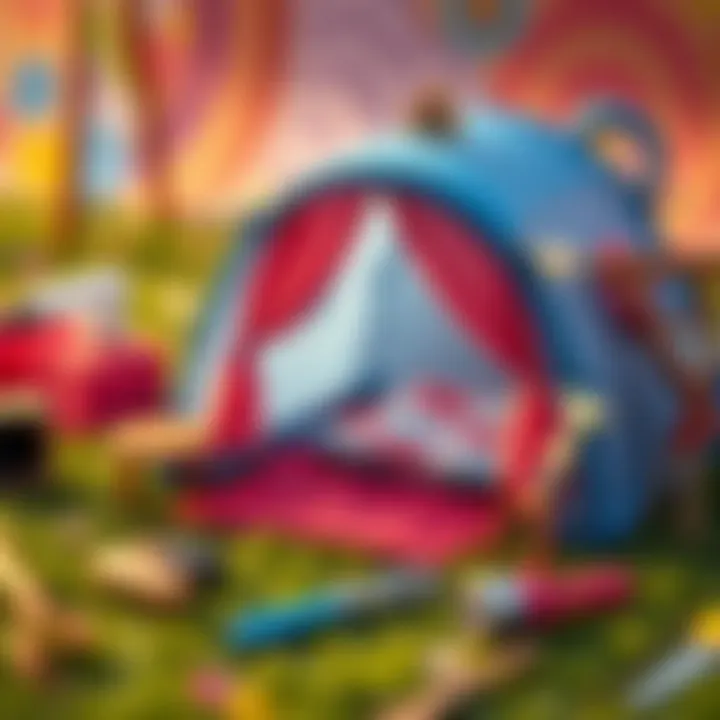 Essential tools and materials for setting up a Barbie tent