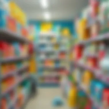Diverse Baby Products in an Organized Aisle A well-organized store aisle featuring diverse baby products for discerning parents.