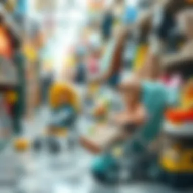 Thoughtful Selection of Baby Gear A parent thoughtfully selecting baby gear that emphasizes safety and longevity.