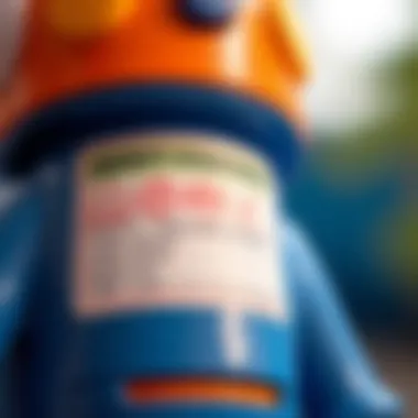 Safety standards label on a toy product