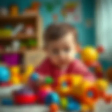 Infants developing motor skills while playing