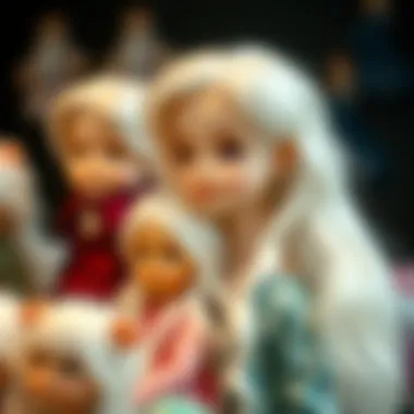 Aesthetic Appeal Aesthetic display of white-haired dolls in various styles