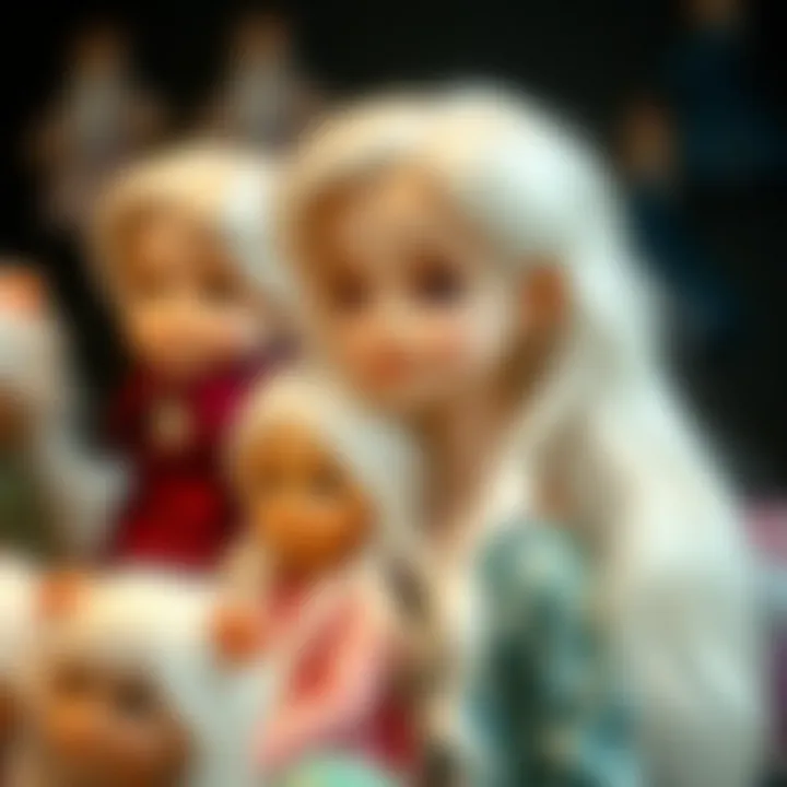 Aesthetic Appeal Aesthetic display of white-haired dolls in various styles