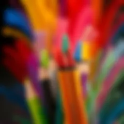 Colorful strokes created with BIC Jumbo felt-tip pens