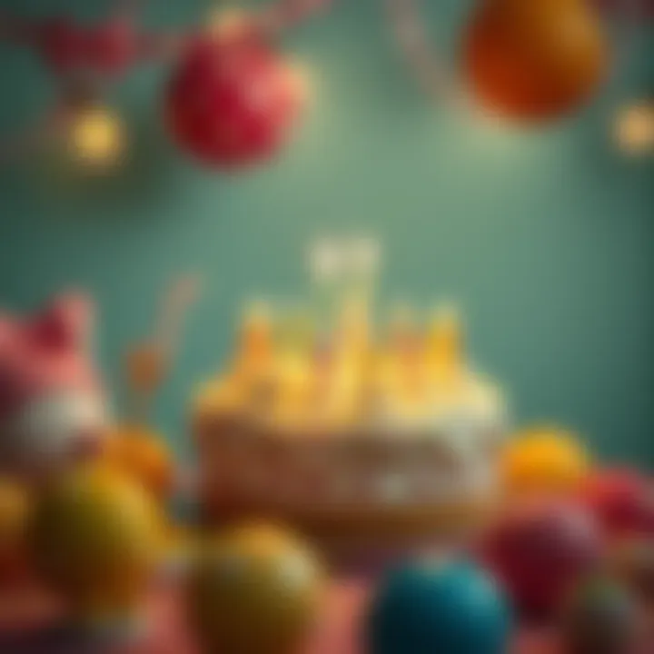 Delightful Birthday Cake Illustration Charming birthday scene with a cake and candles