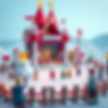 Ice Kingdom Games Exciting ice kingdom games set up for children's entertainment, featuring snow-themed activities