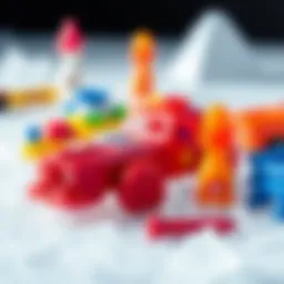 Engaging ice toy setup with vibrant colors