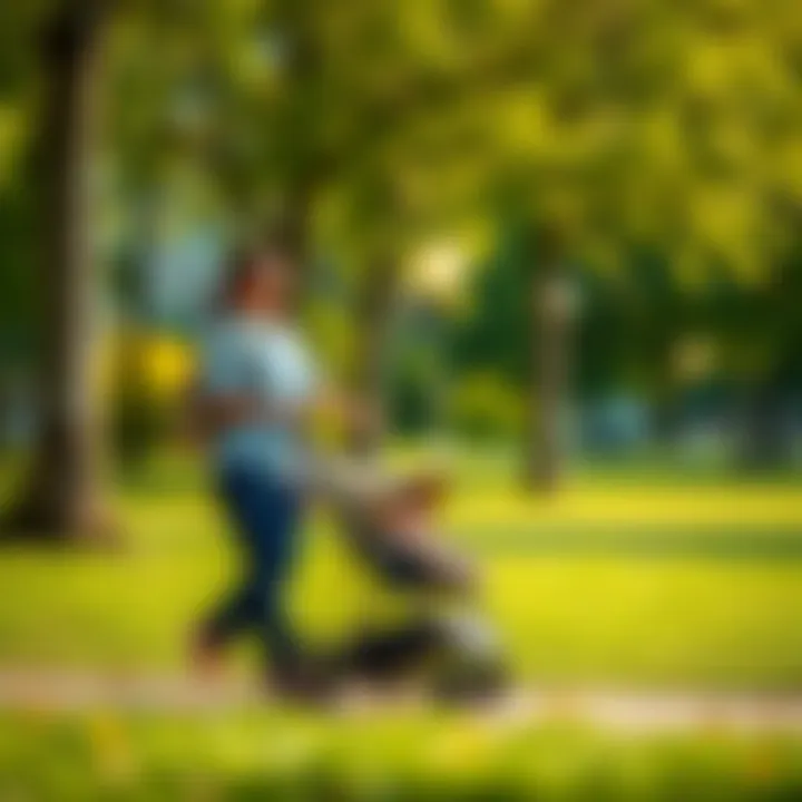 Parent using Casual Sonic stroller in a park