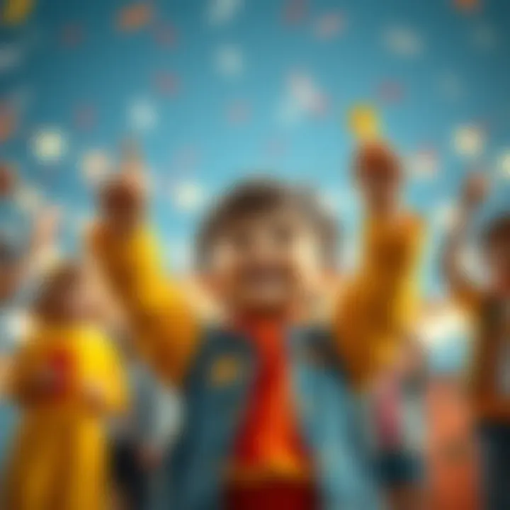 Child celebrating success