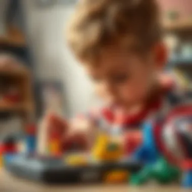 A child focused on building with a repair set