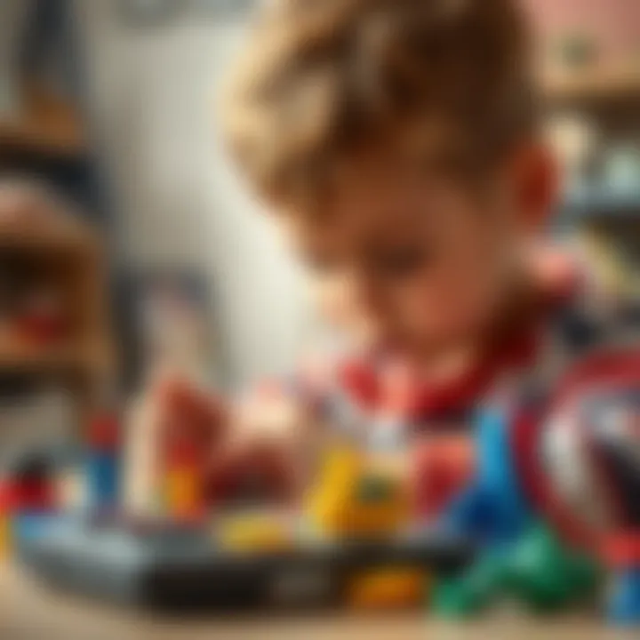 A child focused on building with a repair set