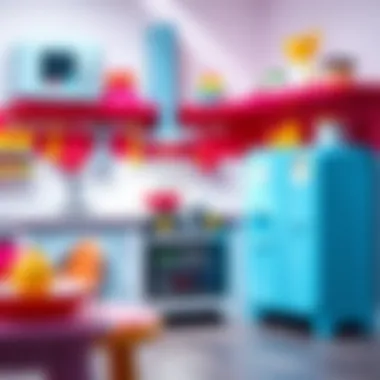 Safety features in a children's kitchen design ensuring child-friendly use