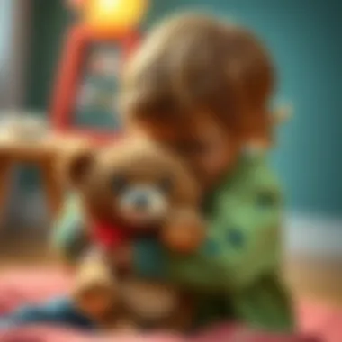 A child hugging a mini plush bear, showcasing emotional connection