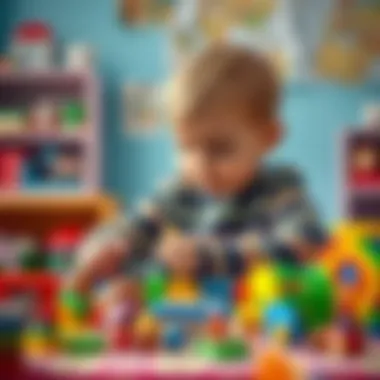 Child playing with educational toys