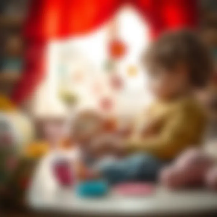 Child playing with a cloth doll