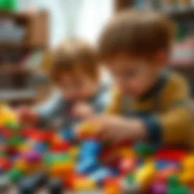 Children engaging with Lego blocks, demonstrating creativity and fun
