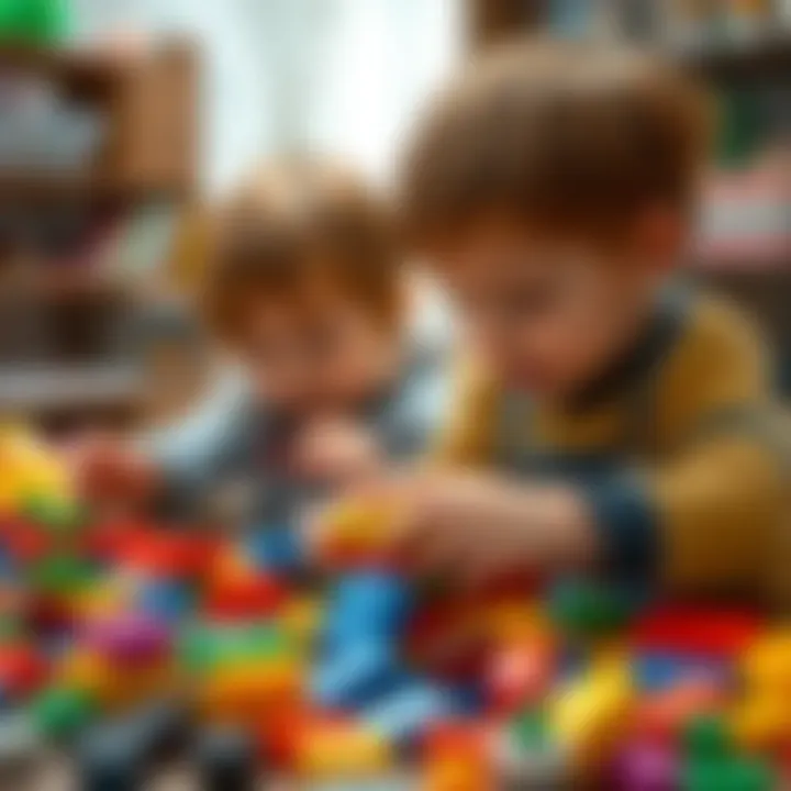Children engaging with Lego blocks, demonstrating creativity and fun