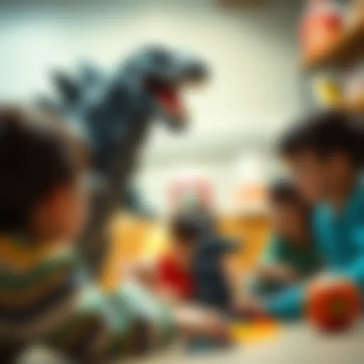 Imaginative Play with Mega Godzilla Toy Children engaging in imaginative play with the Mega Godzilla toy.