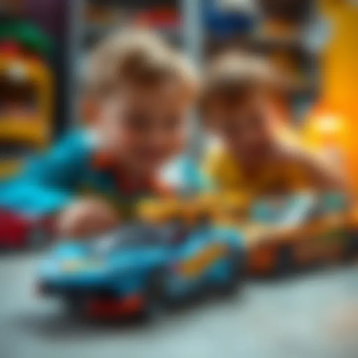 Children playing with Hot Wheels cars, enhancing creativity