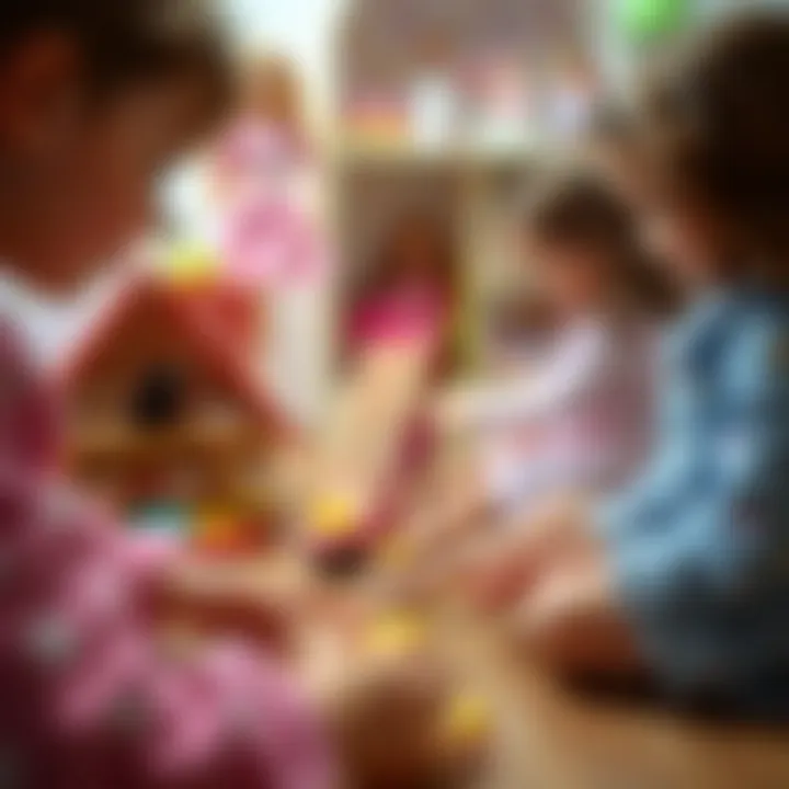Children engaging in imaginative play with Barbie dolls, emphasizing the role of shoes in their stories.