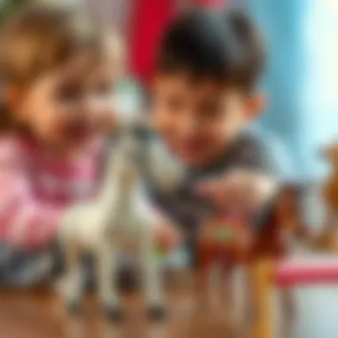 Children playing together with toy horse figures, enhancing social skills
