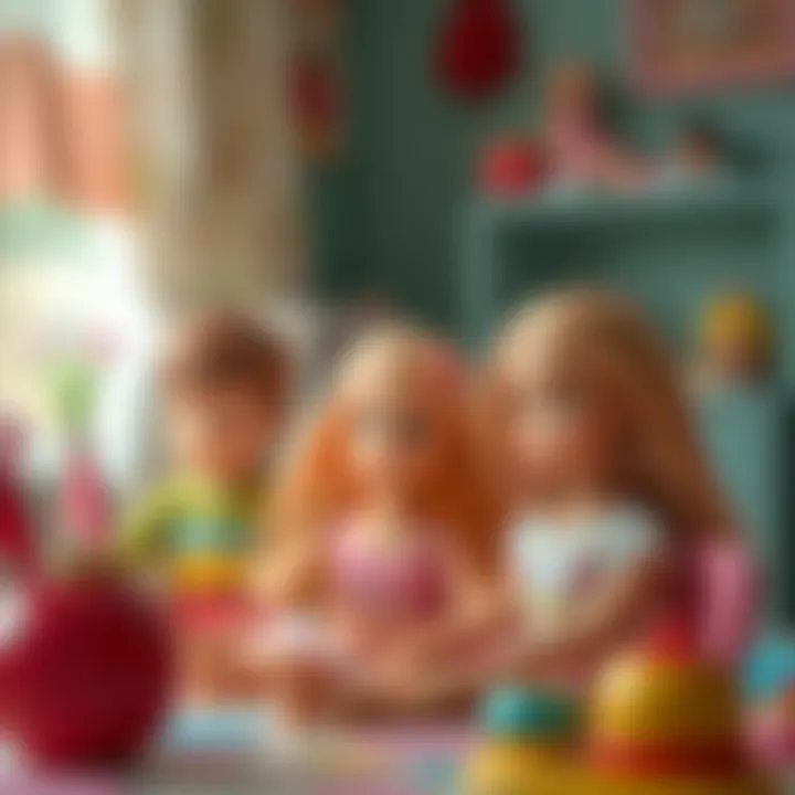 Imaginative Play with Barbie Dolls Children engaged in imaginative play with Barbie dolls, illustrating their impact on creativity.