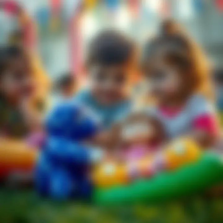 Playtime with Inflatable Dolls Children engaging with inflatable dolls at playtime