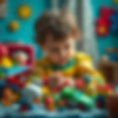 Imaginative Play with Toys A child engaged in imaginative play with colorful toys