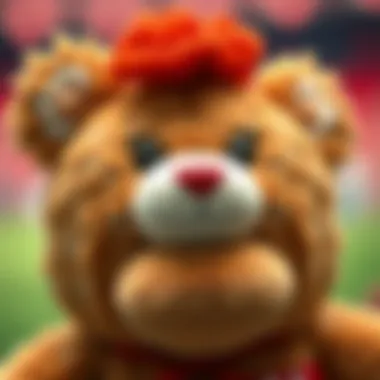 Close-up of a Galatasaray teddy bear showcasing its unique design.