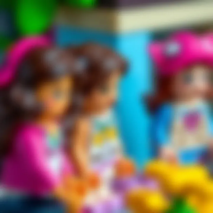 Intricate Details of Lego Friends Miniatures A detailed close-up of Lego Friends miniature figures