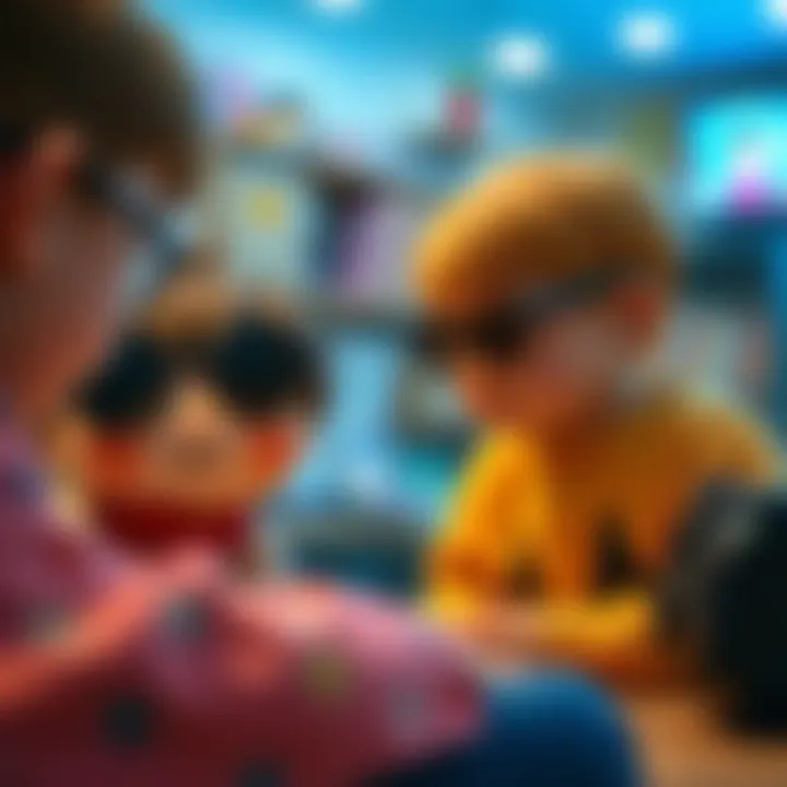 Parents selecting educational games