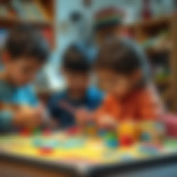 Children engaging with educational puzzles