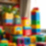 Colorful building blocks for toddlers